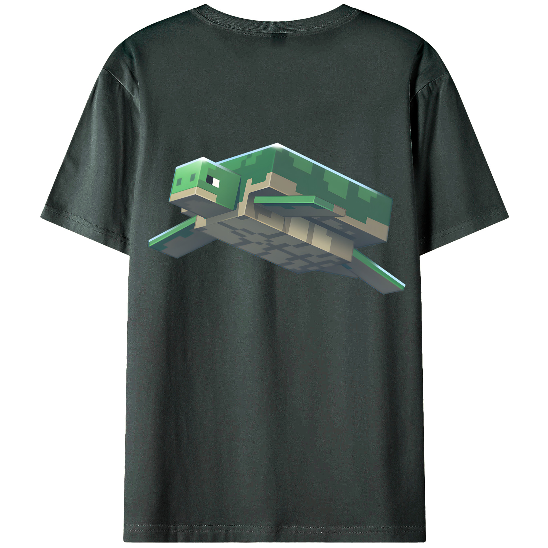 （画像用） マインクラフト ブロックの世界 Minecraft MC Block world 綿100％ メンズ半袖Tシャツ（バックプリント） 通気性